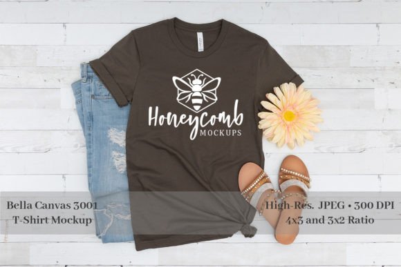 Army Bella Canvas 3001 Mockup for T-Shirts & Graphics
