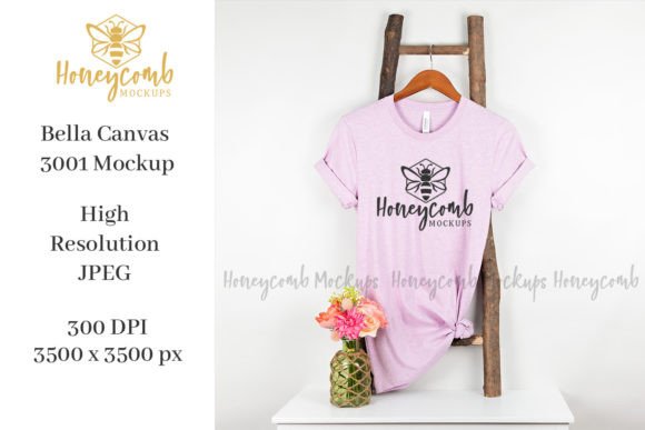 BC3001 Lilac Mockup: Graphics for T-Shirts