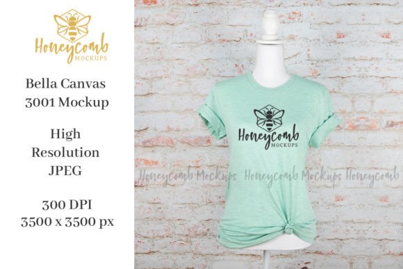 BC3001 Mint Mockup for T-Shirts & Graphics