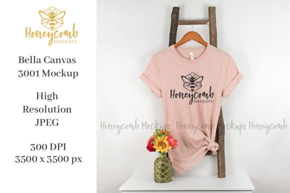 BC3001 Peach Mockup: T-Shirts & Graphics