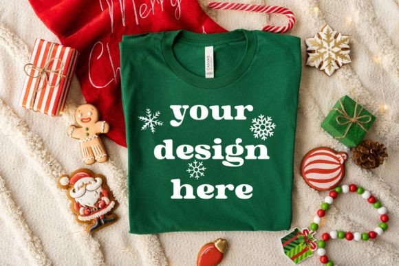 Bella Canvas 3001 Green Mockup: Graphics for T-Shirts