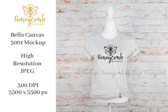 Bella Canvas 3001 Silver Mockup: T-Shirts & Graphics