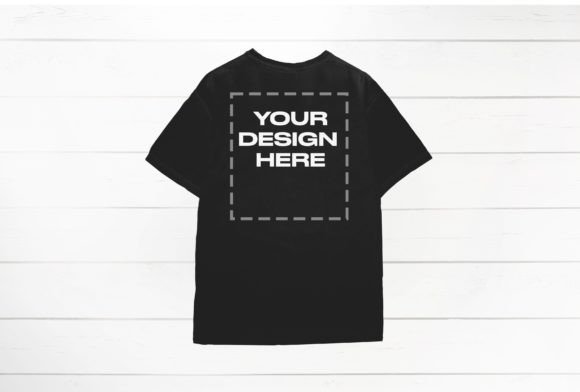 Black Comfort Colors Mockup Back 1717 Graphics for T-Shirts