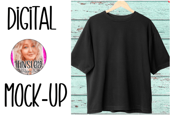 Black Shirt Mockup on Wood: T-Shirt Graphics