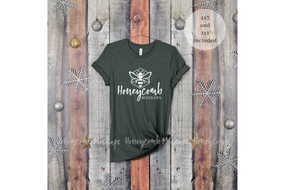 Christmas Heather Forest 3001 Mockup for Graphics and T-Shirts