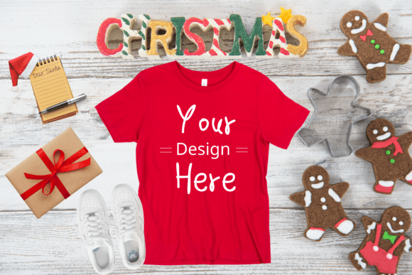 Christmas Red Royal T-Shirt Mockup for Graphics
