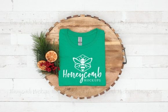 Gildan 64000 Kelly Green Mockup for Graphics and T-Shirts