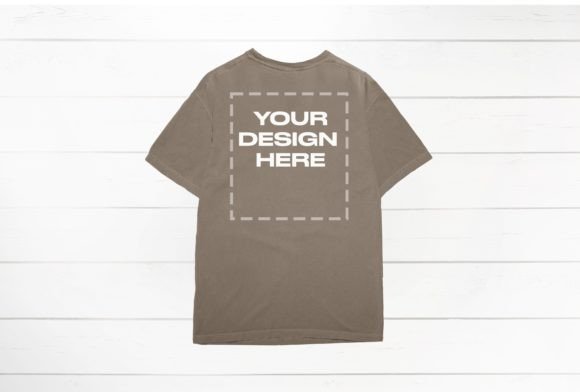 Khaki Comfort Colors Mockup Back 1717: Graphics for T-Shirts