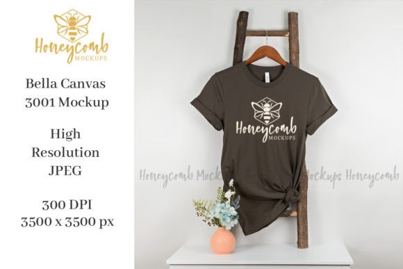 Review: Hanging Bella Canvas 3001 Army Mockup for Designers