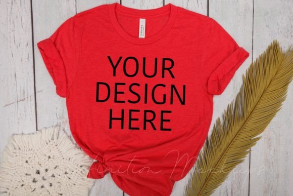 Valentine Bella Canvas 3001 Mockup for T-Shirts & Graphics