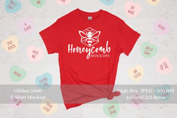 Valentines Gildan 5000 Red Mockup: Graphics for T-Shirts